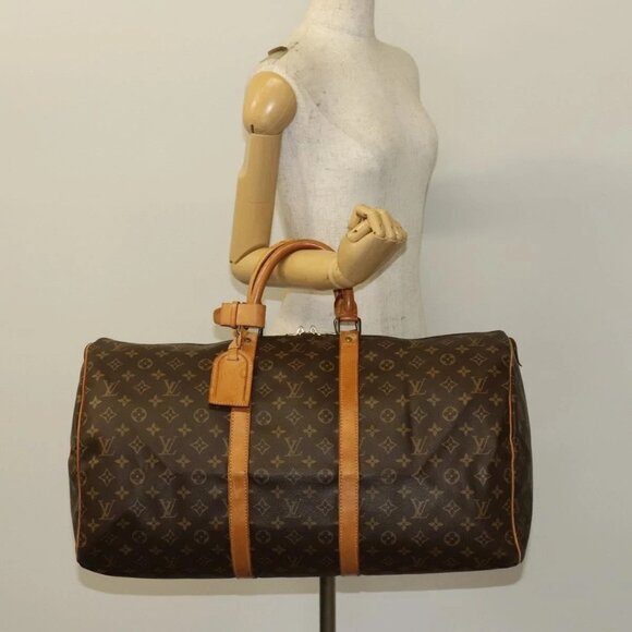 LOUIS VUITTON Monogram Keepall 55 Boston Bag M41424 LV Auth 131763 - Picture 15 of 16